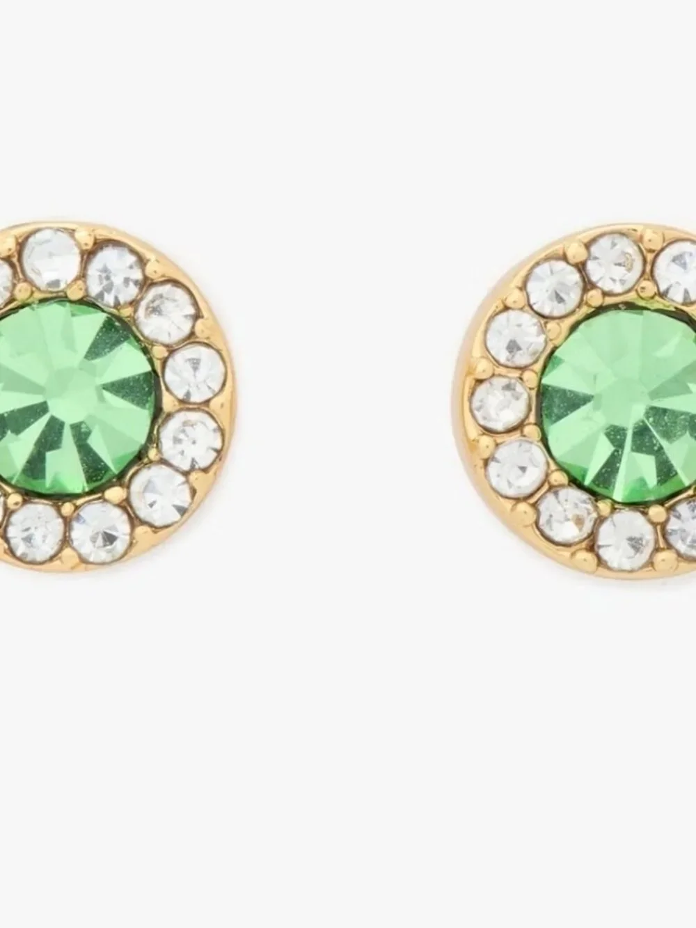 kate spade Peridot Green You're A Gem Pave Halo Studs/NWT